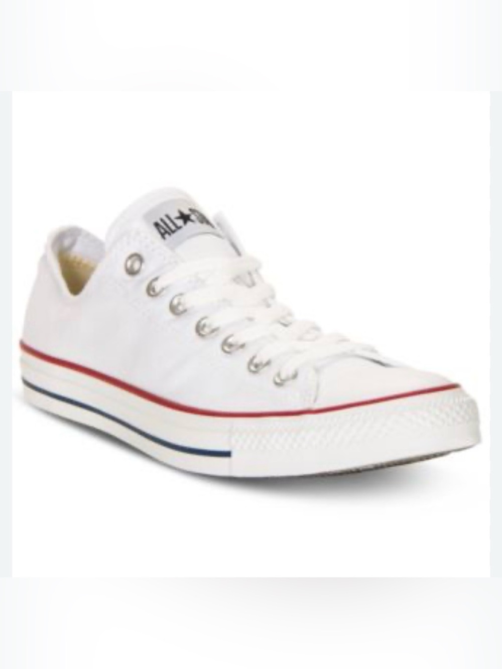 Converse White Low Top Canvas Sneakers - All Star - size 7